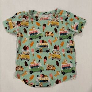 Birdie bean bamboo ice cream corgi tee shirt 6-12 months VGUC